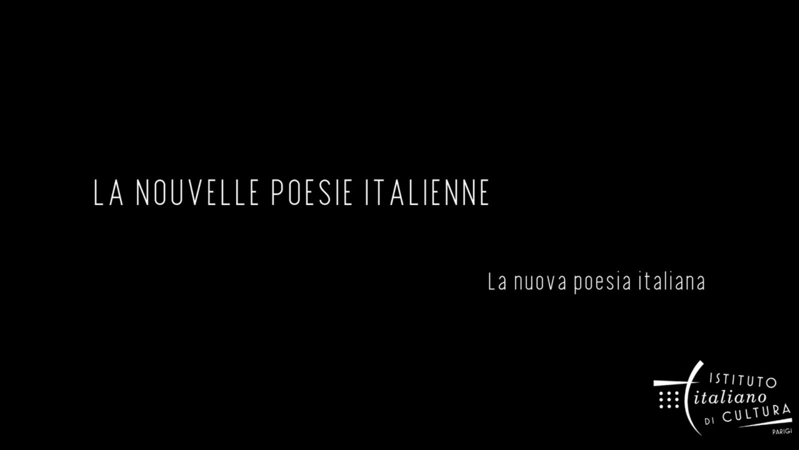 La Nouvelle Poésie Italienne - Festival en ligne