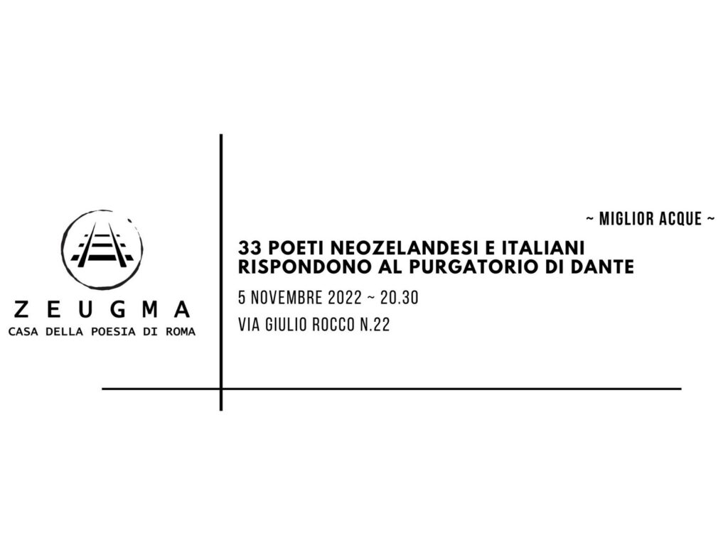 Miglior acque. 33 poeti neozelandesi e italiani rispondono al Purgatorio di Dante